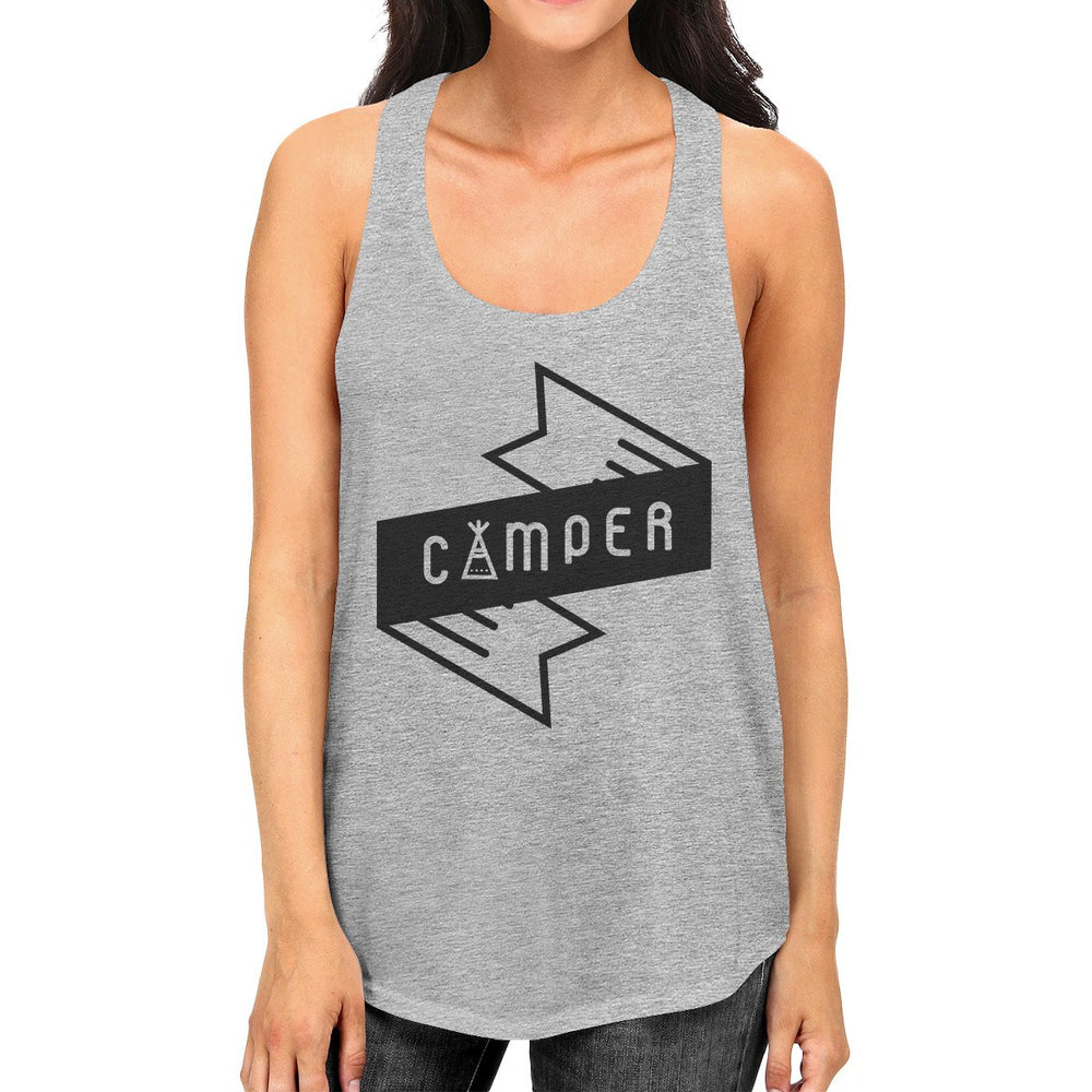 Camper Womens Grey Cotton Tank Top Summer Camping Must Item For Him