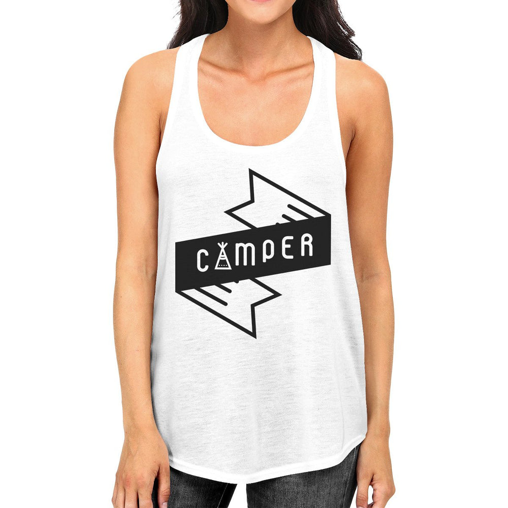 Camper Women's White Tank Top Unique Design Tanks For Summer Trip