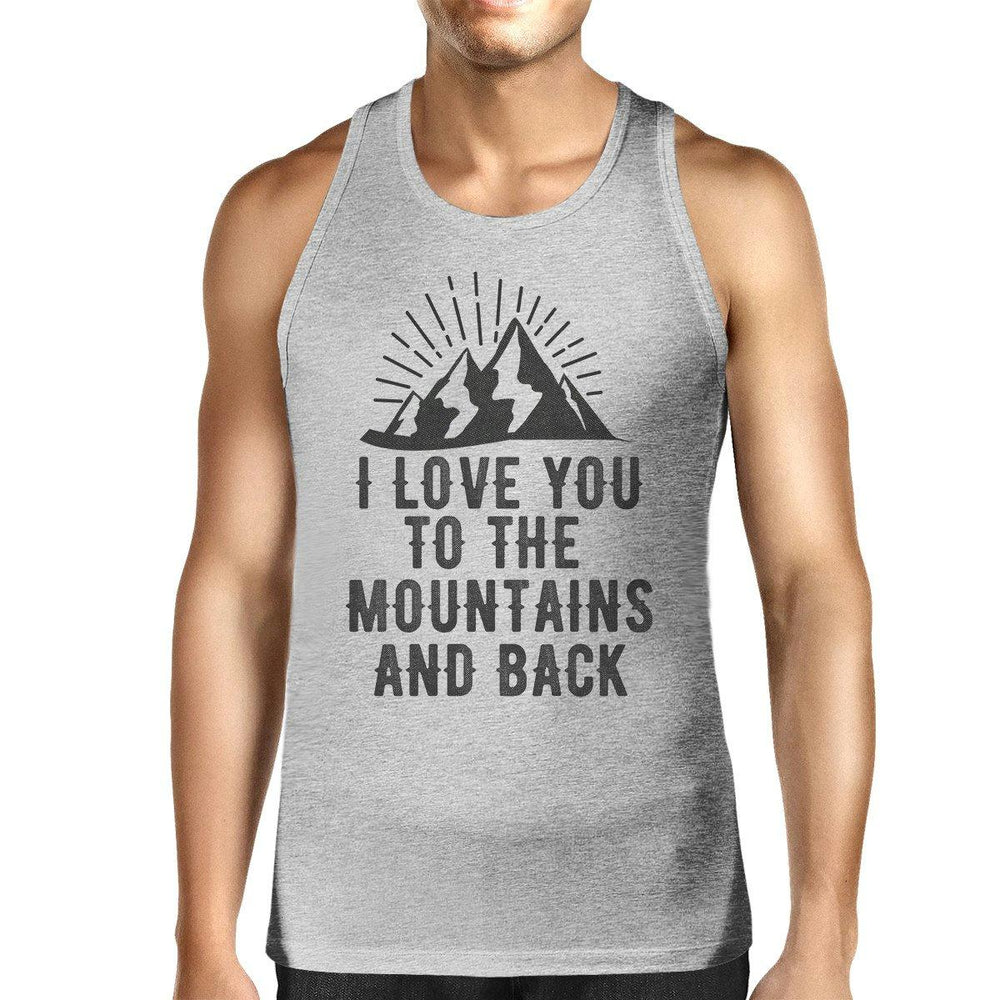 Mountain And Back Mens Gray Sleeveless Tee Great Summer Coupl Shirt