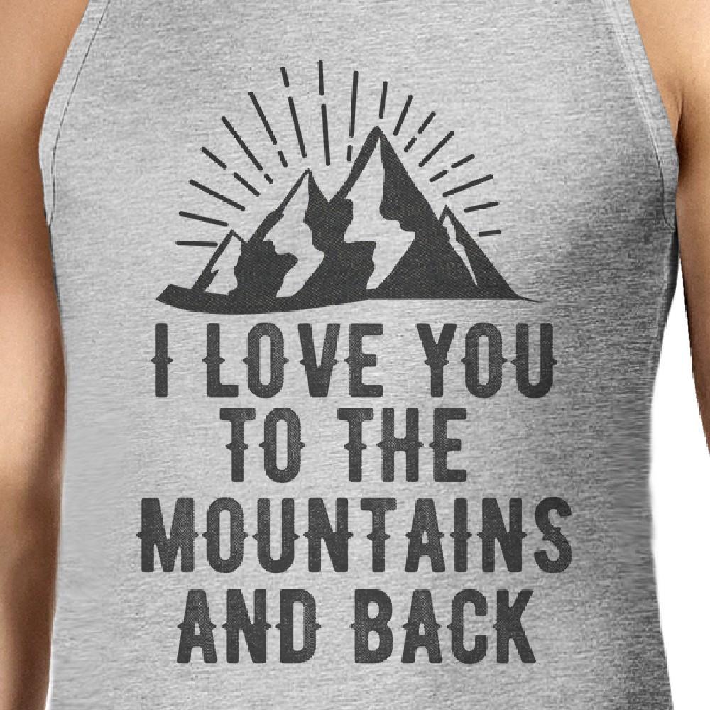 Mountain And Back Mens Gray Sleeveless Tee Great Summer Coupl Shirt