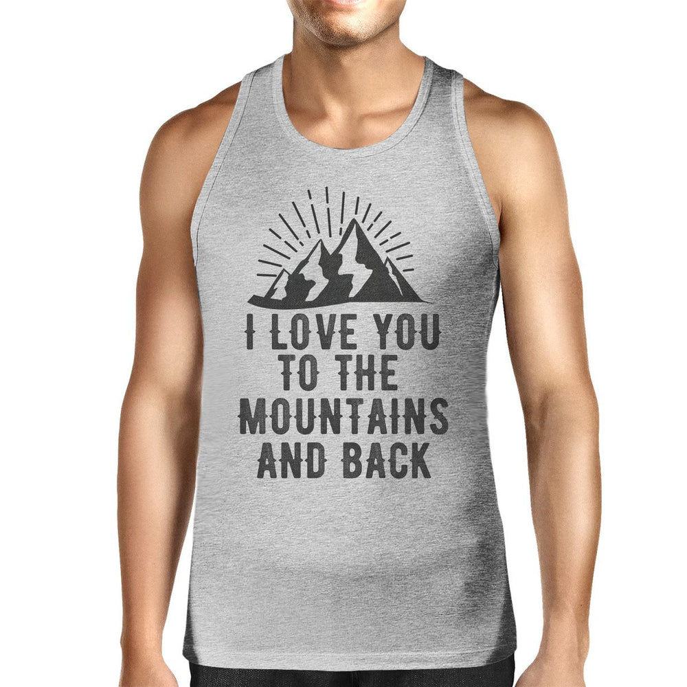 Mountain And Back Mens Gray Sleeveless Tee Great Summer Coupl Shirt