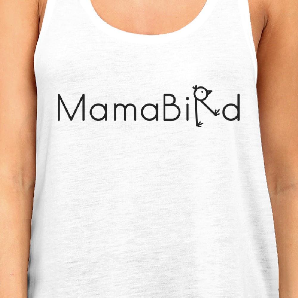 MamaBird Women's White Sleeveless Tank Top Simple Letter Printed