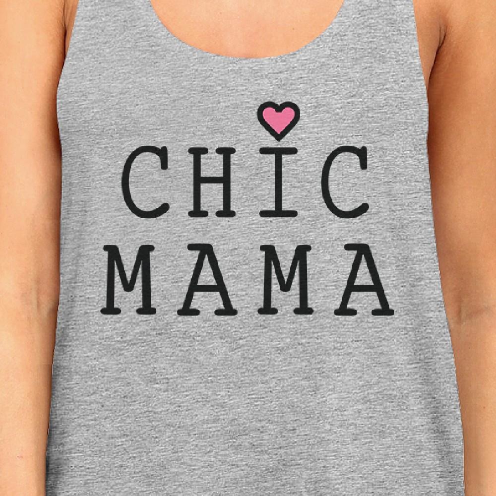 Chic Mama Womens Gray Cotton Tanks Great Summer Shirt Mothers Day