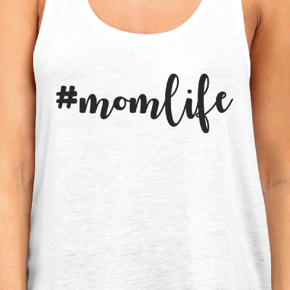 Momlife Women's White Simple Letter Printed Tanks Cute Gift Ideas