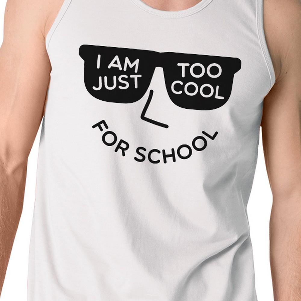 Too Cool For School Mens White Tank Top