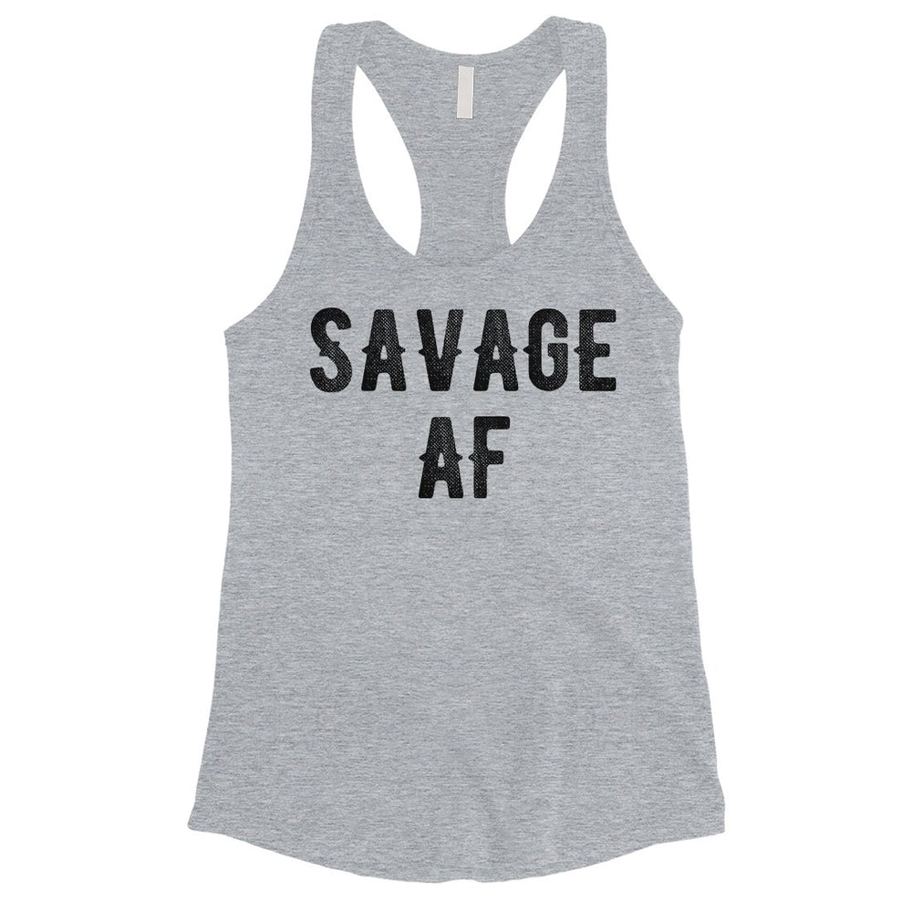 365 Printing Savage AF Womens Trendy Powerful Saying Humurous Tank Top