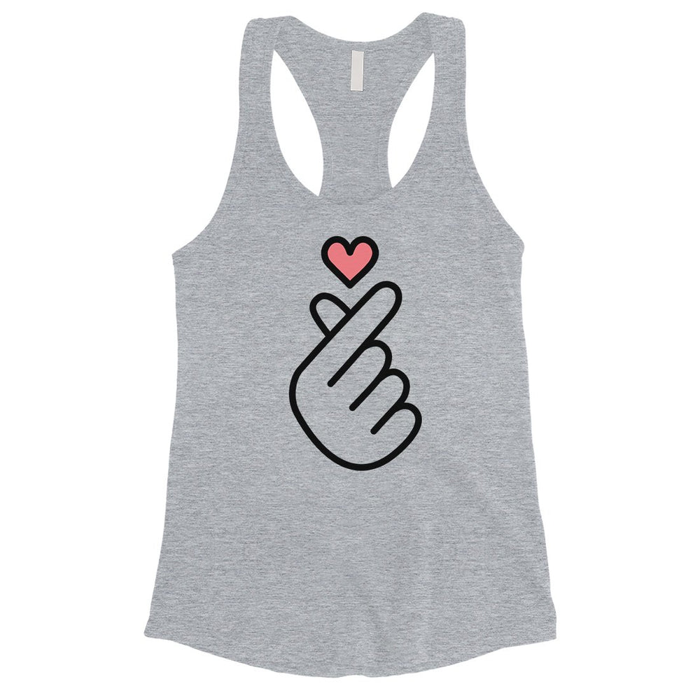 365 Printing Finger Heart Womens Cute Workout Tank Top