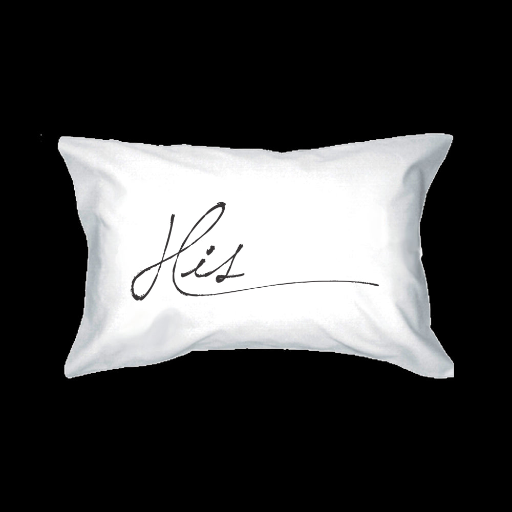 His and Hers Pillowcase - Simple Elegant His and Hers Couple Pillow Covers