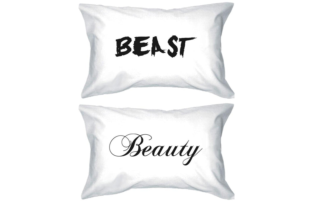 His and Hers Pillowcases- Beauty and the Beast Pillow Covers for Couples