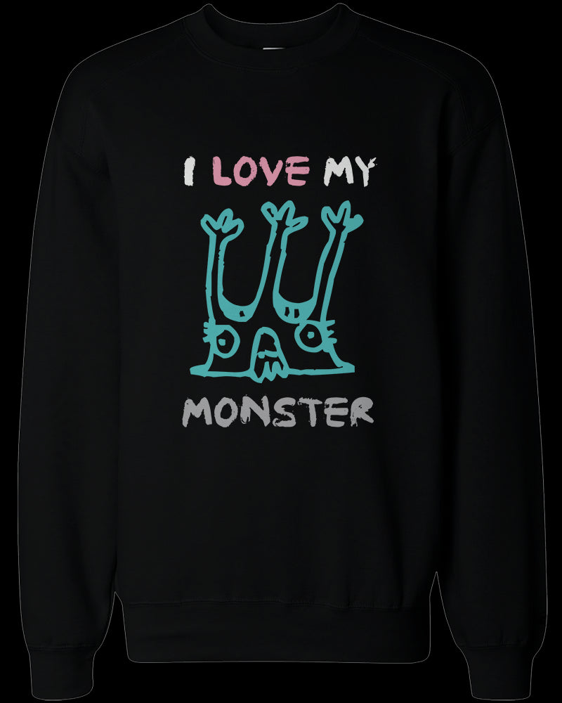 I Love My Monster Couple Sweatshirts Funny Matching Outfit for Couples