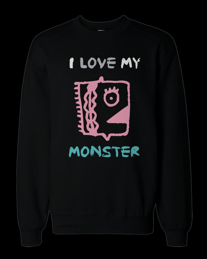 I Love My Monster Couple Sweatshirts Funny Matching Outfit for Couples