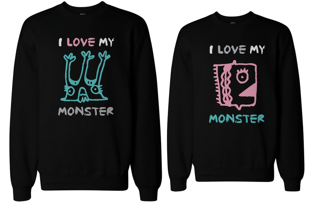 I Love My Monster Couple Sweatshirts Funny Matching Outfit for Couples