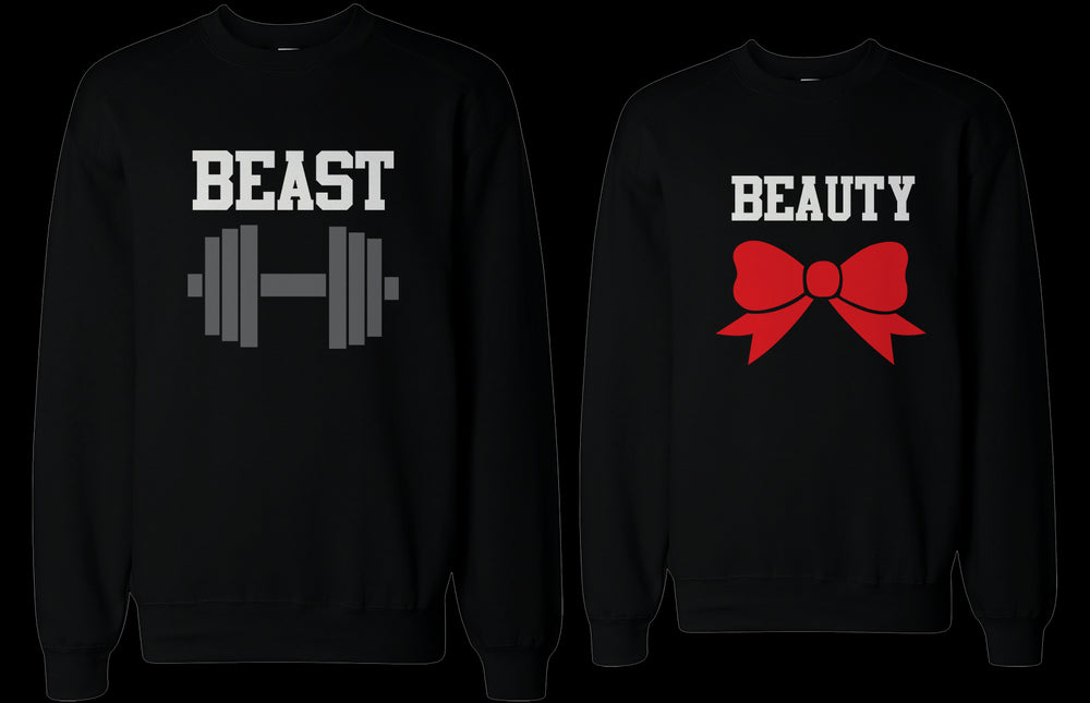 Beauty and Beast Couple Sweatshirts Cute Matching Outfit for Couples