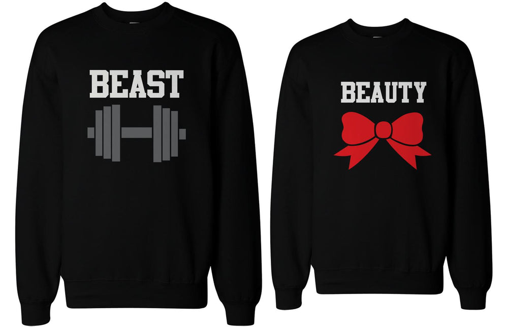 Beauty and Beast Couple Sweatshirts Cute Matching Outfit for Couples