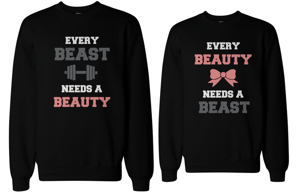 Beauty and Beast Need Each Other Matching Sweatshirts for Couples