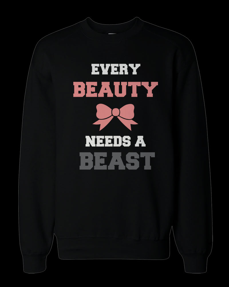 Beauty and Beast Need Each Other Matching Sweatshirts for Couples