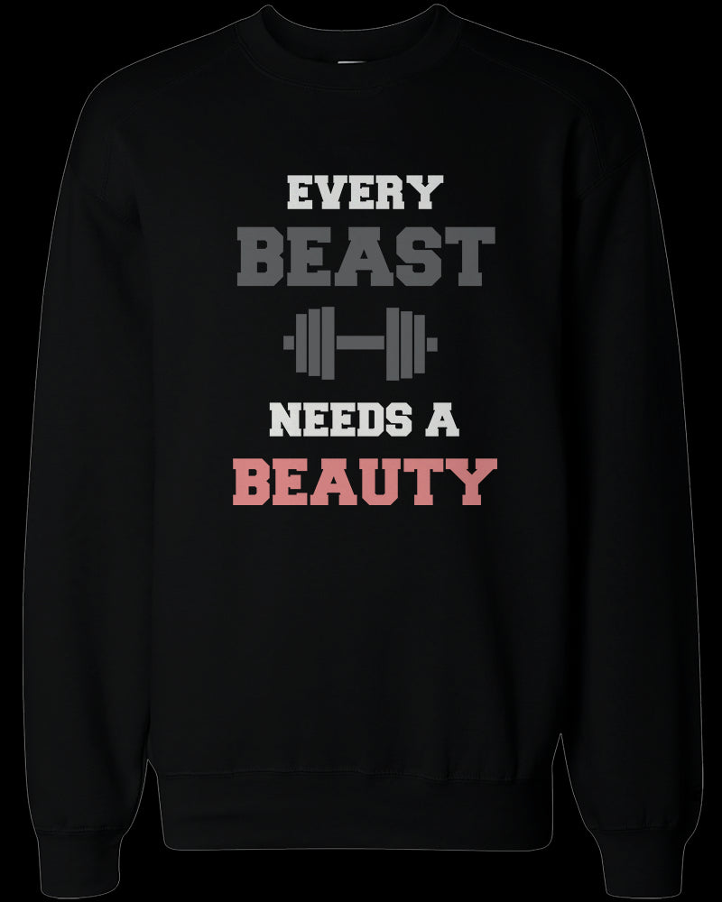 Beauty and Beast Need Each Other Matching Sweatshirts for Couples