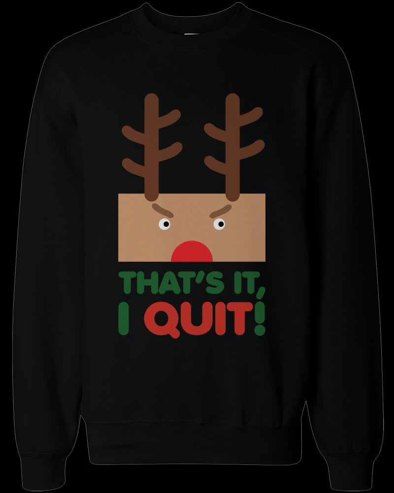 Rudolph and Santa Couple SweatShirts Funny Sweaters for Christmas Gift