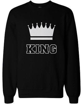 King and Queen Couple SweatShirts Cute Matching Outfit for Couples