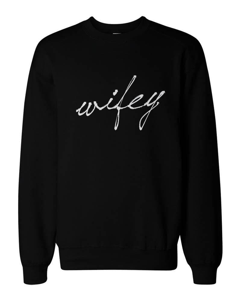 Hubby and Wifey Couple Sweatshirts Funny Matching Outfit for Couples