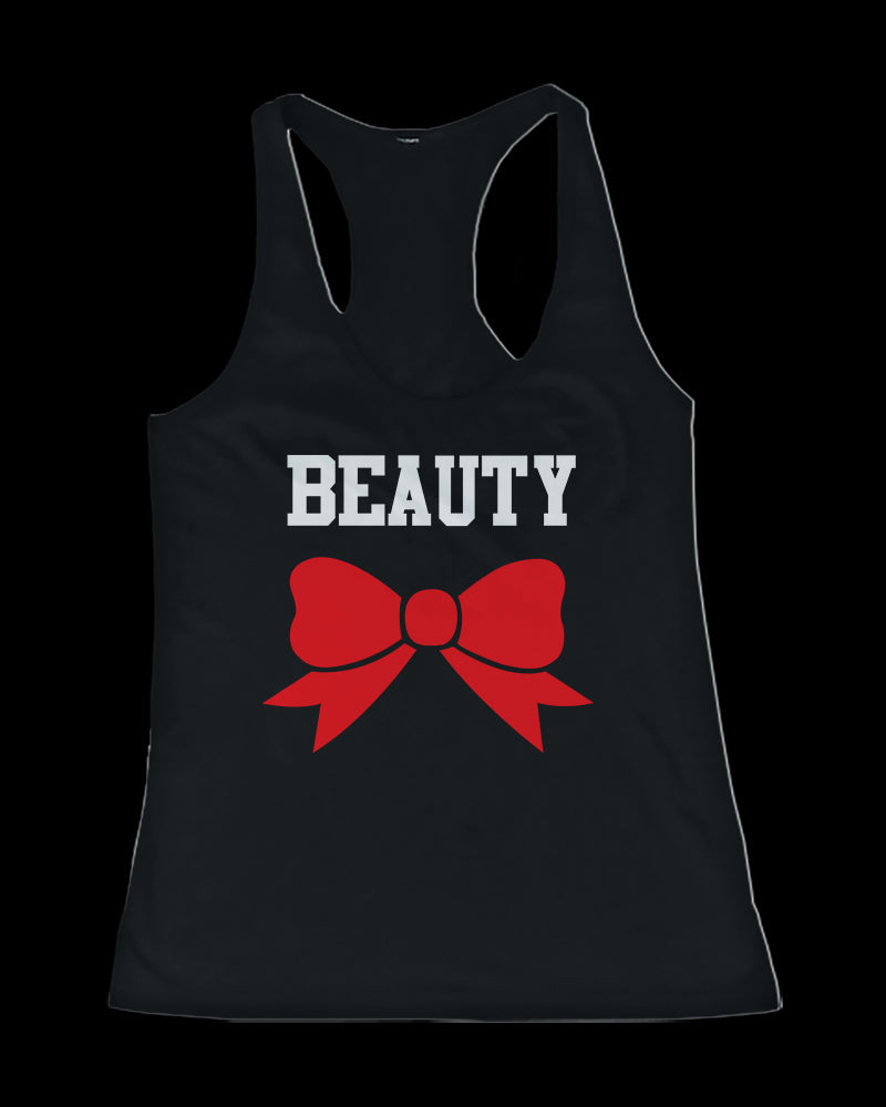 Beauty Beast Couple Tank Tops Funny Mtaching Work out Tanks For Couples