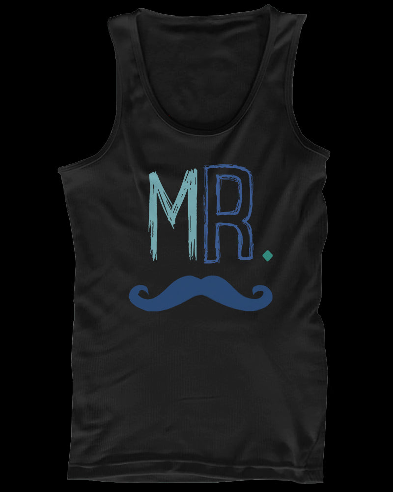 Mr Mustache and Mrs Lips Couple Tank Tops Cute Matching Tanks for Couples