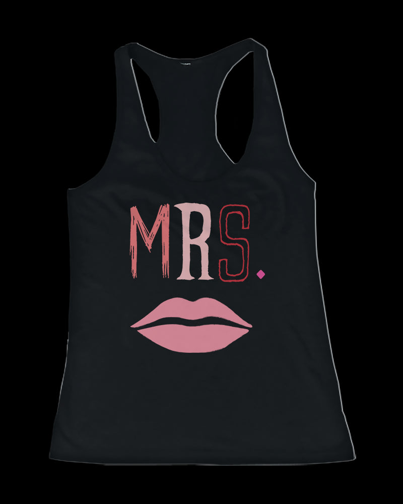 Mr Mustache and Mrs Lips Couple Tank Tops Cute Matching Tanks for Couples