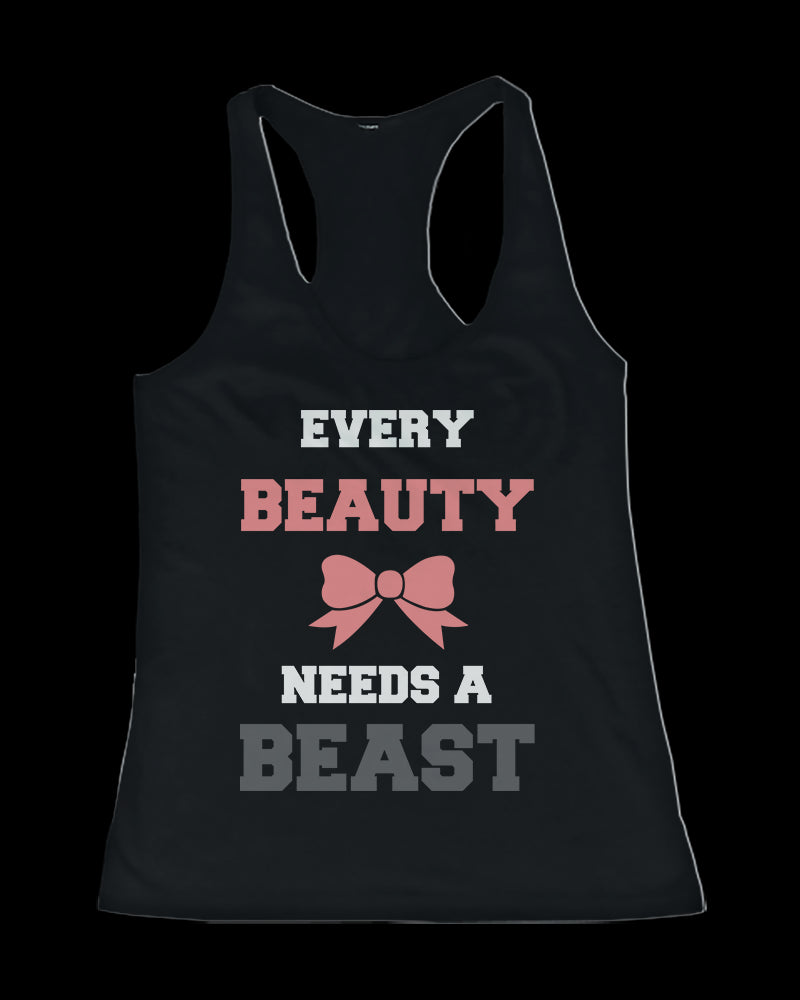 Beauty and Beast Need Each Other His and Her Matching Couple Tank Tops