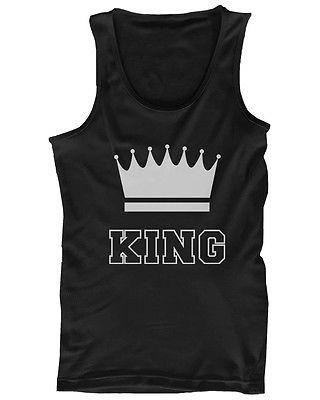 King and Queen Funny Couple Tank Tops Cute Matching Tanks for Couples