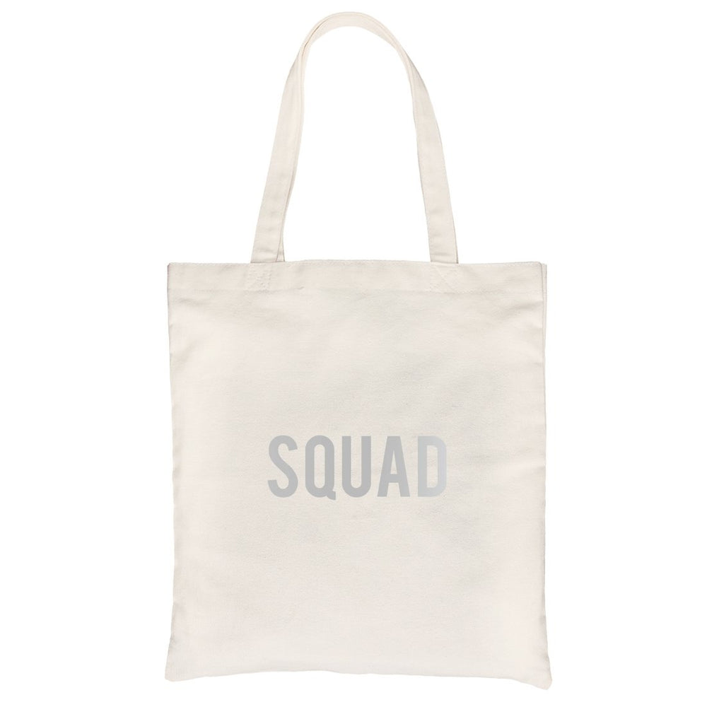 Bride Squad Boxed-SILVER Canvas Shoulder Bag Rich Blessed Kind Gift