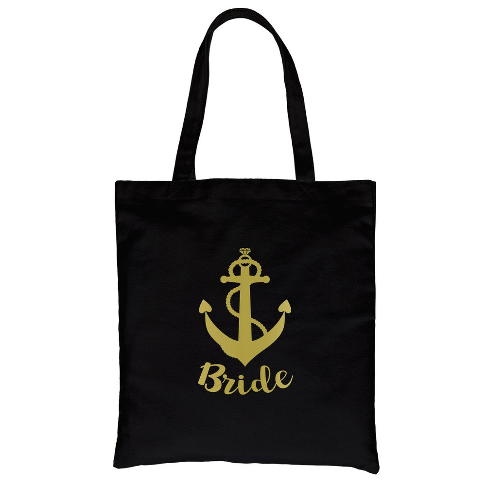 Bride Crew Anchor-GOLD Canvas Shoulder Bag Simple Sweet Bridal Gift