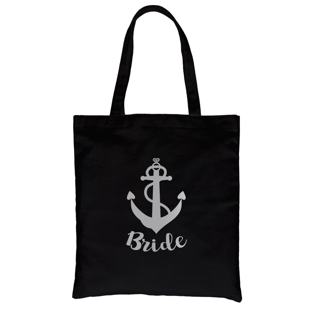 Bride Crew Anchor-SILVER Canvas Shoulder Bag Grateful Adorable Gift