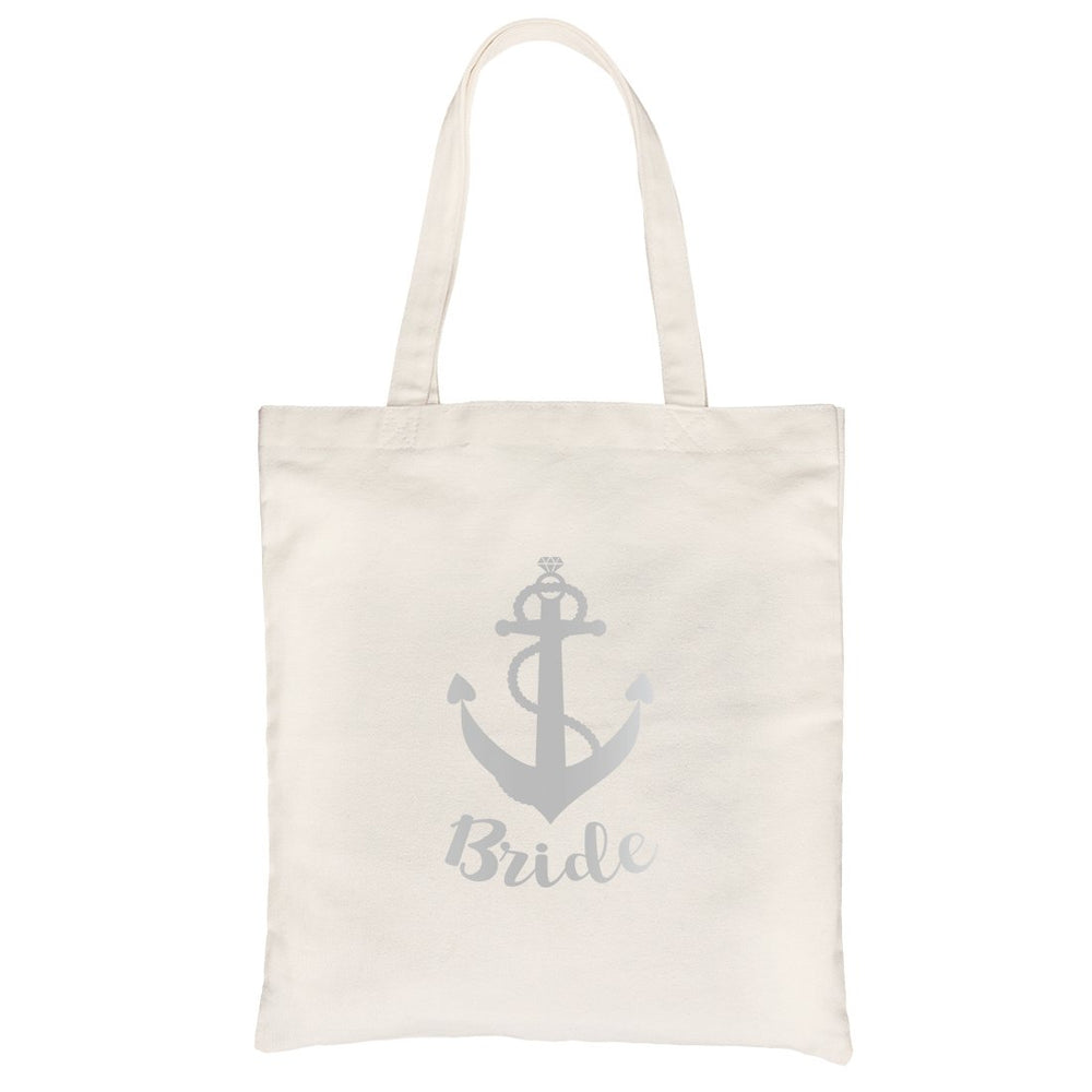 Bride Crew Anchor-SILVER Canvas Shoulder Bag Grateful Adorable Gift