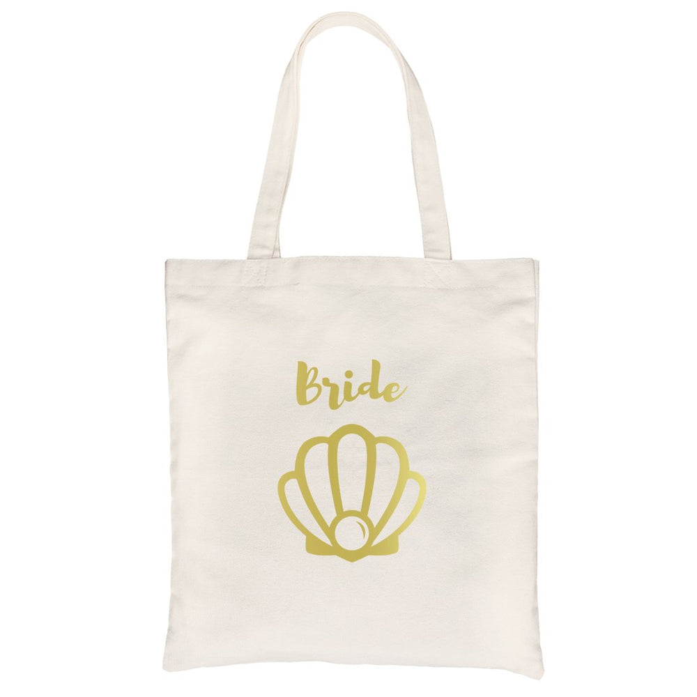 Bride Mermaid Seashell-GOLD Canvas Shoulder Bag Glamorous Nice Gift