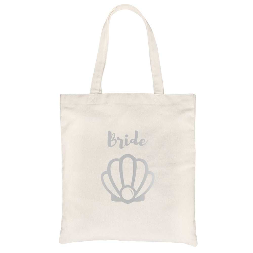 Bride Mermaid Seashell-SILVER Canvas Shoulder Bag Anniversary Gift