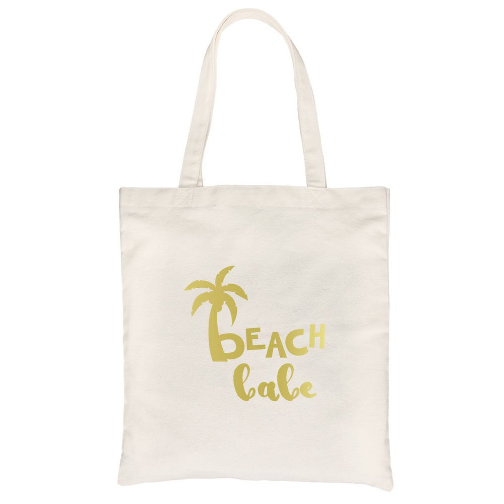 Beach Bride Babe Palm Tree-GOLD Canvas Shoulder Bag Chic Trendy