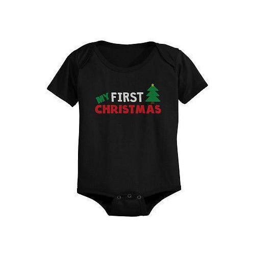 My First Christmas Baby Bodysuit - Pre-Shrunk Cotton Snap-On Style Baby Bodysuit