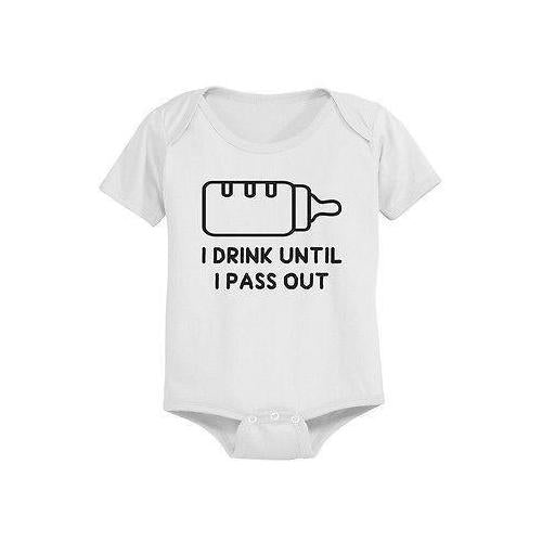 Funny Drinking Milk Baby Bodysuit - Pre-Shrunk Cotton Snap-On Style Baby Bodysuit