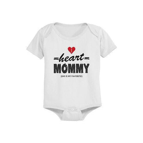 I Heart Mommy Cute Baby Bodysuit - Pre-Shrunk Cotton Snap-On Style Baby Bodysuit