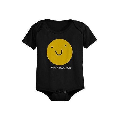 Smiley Face Cute Baby Bodysuit - Pre-Shrunk Cotton Snap-On Style Baby Bodysuit