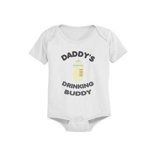 Daddy's Drinking Buddy Cute Baby Bodysuit - Pre-Shrunk Cotton Snap-On Style