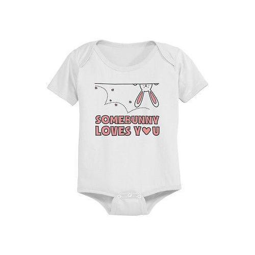 Somebunny Loves You Baby Bodysuit - Pre-Shrunk Cotton Snap-On Style Baby Bodysuit