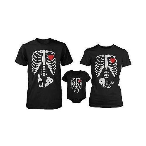 Funny Family Matching Shirts Daddy Mommy Baby X-Ray Halloween Shirt and Bodysuit