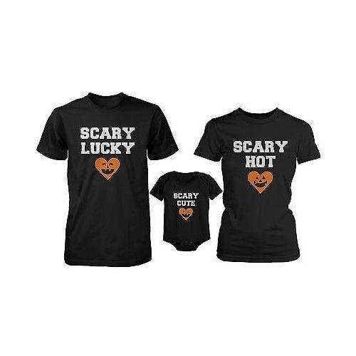 Funny Family Matching Shirts Daddy Mommy Baby Scary Halloween Shirt and Bodysuit