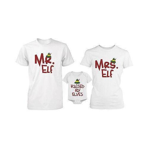 Daddy Mommy and Baby Matching Christmas Elf Family T-Shirt and Bodysuit Set