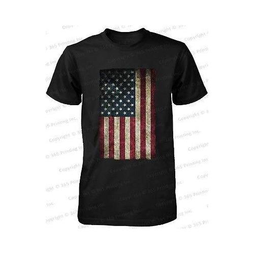 American Flag Men's T-shirt -July 4th Red White and Blue Graphic Tee