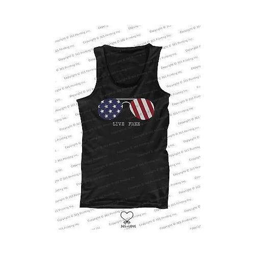 Red White and Blue Collection - Live Free Sunglasses Men's Tank Top