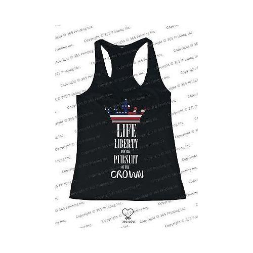 Red White and Blue Tank Tops - Life Liberty and the Pursuit of the Crown