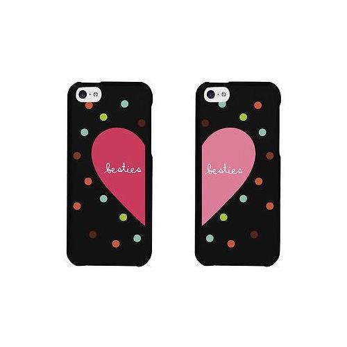 Besties Heart And Dots Pattern BFF Matching Phonecases Cute Phone cover