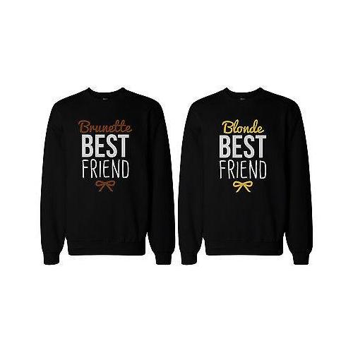 Cute Brunette and Blonde Best Friend Matching BFF Pullover Sweaters